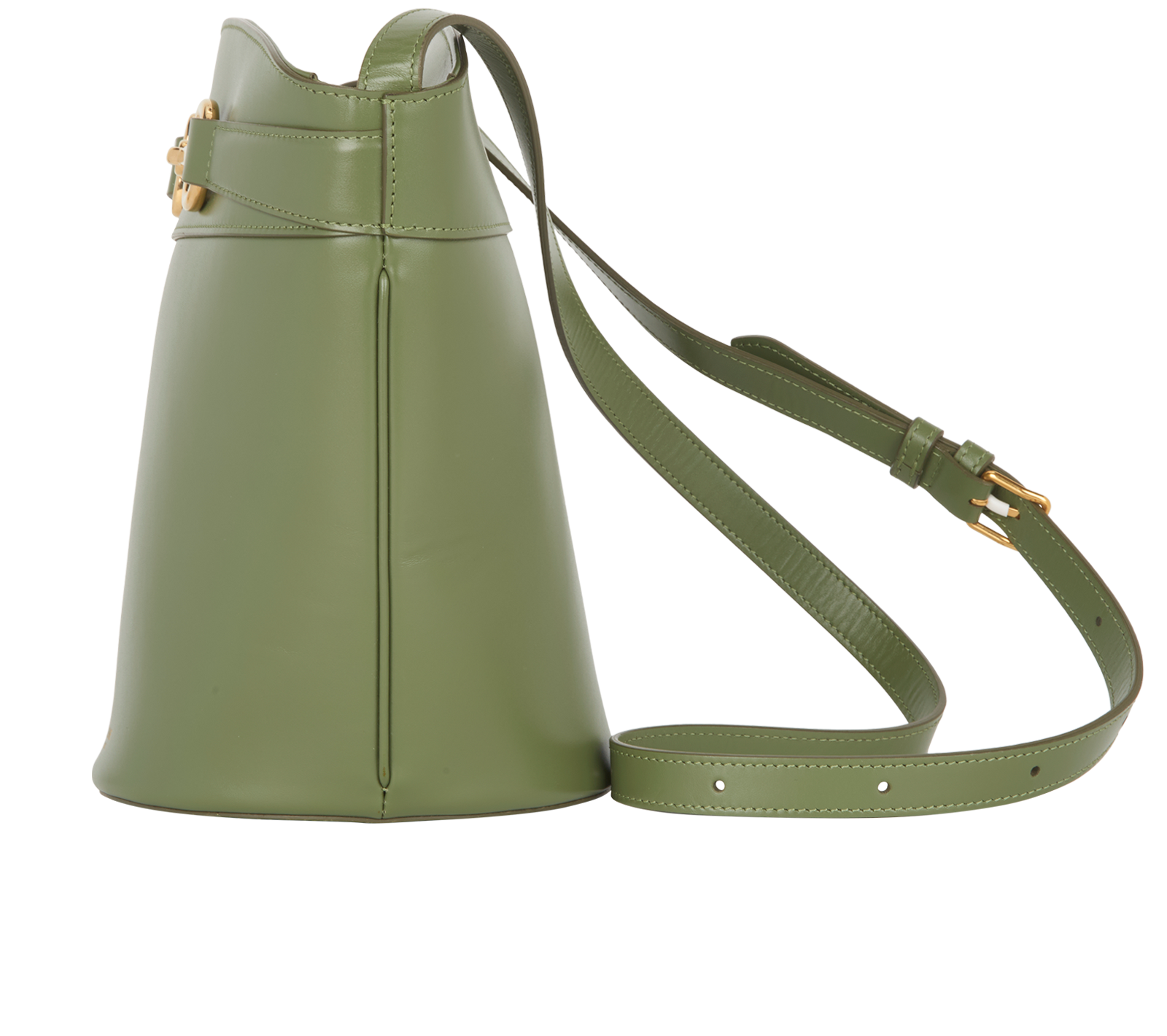 Clasp Bucket Bag, &pound;600, Handbags, Green, Leather, Bottom view